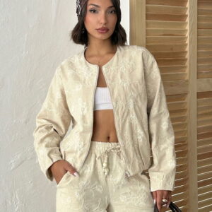 Beige Stylish Casual Business And Party Jacket - Brand: Topshow - Women & Kids, Baby Clothes Wholesale - TheBS Women