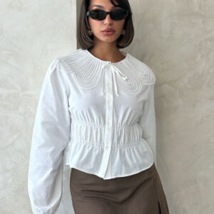 White Casual Elegant Vintage Blouse - Brand: Topshow - Women & Kids, Baby Clothes Wholesale - TheBS Women
