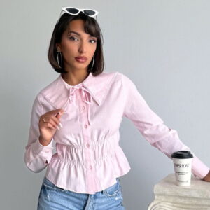 Blouse Elegant Fitted Round Neck Long Sleeve - Brand: Topshow - Women & Kids, Baby Clothes Wholesale - TheBS Women