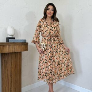 Belted Chiffon Dress - Brand: Elisa - Women & Kids, Baby Clothes Wholesale - TheBS Women