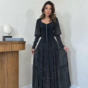 Lace  Stone And Stripe Dress - Black - Brand: Elisa - Women & Kids, Baby Clothes Wholesale - TheBS Women