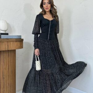 Lace  Stone And Stripe Dress - Black - Brand: Elisa - Women & Kids, Baby Clothes Wholesale - TheBS Women