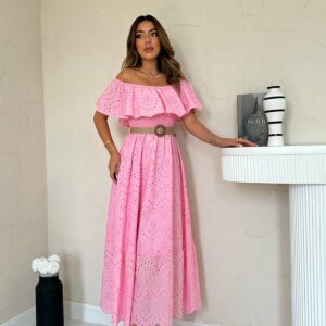 Embroidery Dress With Elastic Shoulders - Brand: Elisa - Women & Kids, Baby Clothes Wholesale - TheBS Women