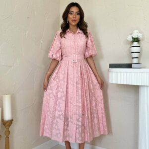 Belted Balloon Sleeve Dress - Brand: Elisa - Women & Kids, Baby Clothes Wholesale - TheBS Women