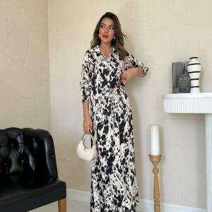 Black Patterned Viscose Suit - Multicolor - Brand: Elisa - Women & Kids, Baby Clothes Wholesale - TheBS Women