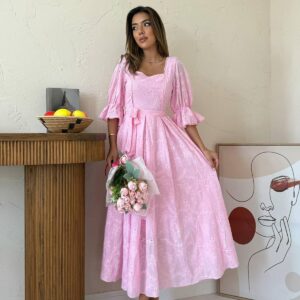 WholesaleSleeve Elastic Embroidery Dress - Brand: Elisa - Women & Kids, Baby Clothes Wholesale - TheBS Women