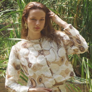 Beige Single-Breasted Blazer Jacket - Brand: Topshow - Women & Kids, Baby Clothes Wholesale - TheBS Women