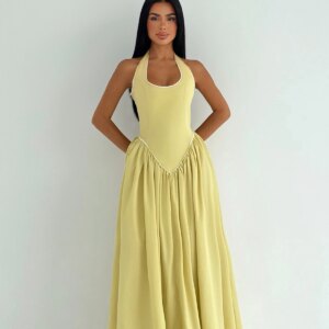 Fit And Flare Halter Neck Dress - Brand: EYYO ATELIER - Women & Kids, Baby Clothes Wholesale - TheBS Women