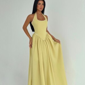 Fit And Flare Halter Neck Dress - Brand: EYYO ATELIER - Women & Kids, Baby Clothes Wholesale - TheBS Women