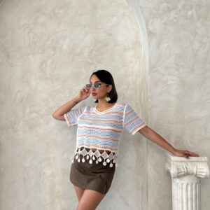 Net Blouse With Pompoms - Brand: Topshow - Women & Kids, Baby Clothes Wholesale - TheBS Women