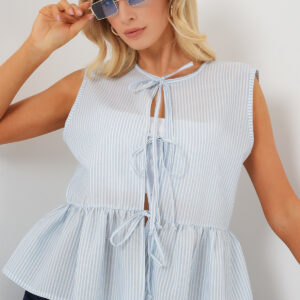 Striped Sleeveless Cap Sleeve Blouse - Brand: Bigdart - Women & Kids, Baby Clothes Wholesale - TheBS Women