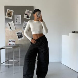 Zipper Detail Quilted Trousers - Brand: Black Fashion - Women & Kids, Baby Clothes Wholesale - TheBS Women