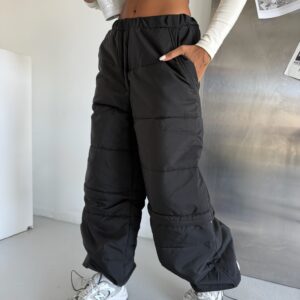 Zipper Detail Quilted Trousers - Brand: Black Fashion - Women & Kids, Baby Clothes Wholesale - TheBS Women