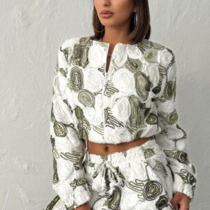 White Bomber Jacket - Brand: Topshow - Women & Kids, Baby Clothes Wholesale - TheBS Women