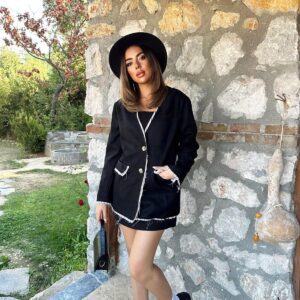 Striped Lined Garnished Suede Jacket - Brand: Elisa - Women & Kids, Baby Clothes Wholesale - TheBS Women