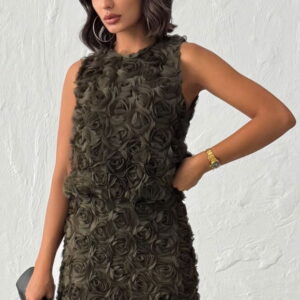 Green Elegant Slim Fit Sleeveless Blouse - Brand: Topshow - Women & Kids, Baby Clothes Wholesale - TheBS Women