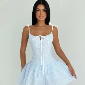 Fit And Flare Striped Mini Dress - Brand: EYYO ATELIER - Women & Kids, Baby Clothes Wholesale - TheBS Women