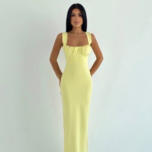 Elegant Sheath Dress With Square Neck - Brand: EYYO ATELIER - Women & Kids, Baby Clothes Wholesale - TheBS Women