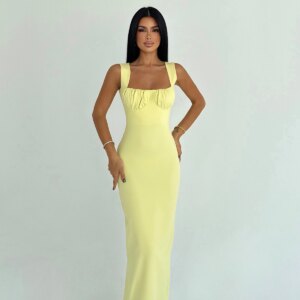 Elegant Sheath Dress With Square Neck - Brand: EYYO ATELIER - Women & Kids, Baby Clothes Wholesale - TheBS Women