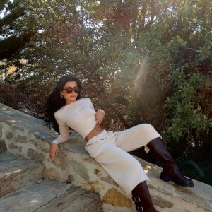 Beige Casual Regular Fit Suit With Paper Bag Shorts - Brand: EYYO ATELIER - Women & Kids, Baby Clothes Wholesale - TheBS Women