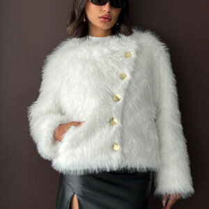 Elegant White Fur Jacket - Brand: Topshow - Women & Kids, Baby Clothes Wholesale - TheBS Women