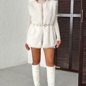 White Elegant Glam Sleeveless Jacket - Brand: Topshow - Women & Kids, Baby Clothes Wholesale - TheBS Women