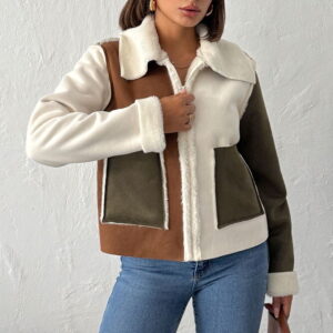 Brown Shacket Jacket With Zip Up Closure - Brand: Topshow - Women & Kids, Baby Clothes Wholesale - TheBS Women