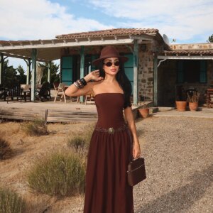 Strapless Bandeau Floor-Length Dress - Brand: EYYO ATELIER - Women & Kids, Baby Clothes Wholesale - TheBS Women