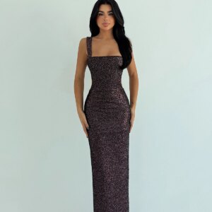 Black Sequined Sexy Elegant Bodycon Dress - Brand: EYYO ATELIER - Women & Kids, Baby Clothes Wholesale - TheBS Women