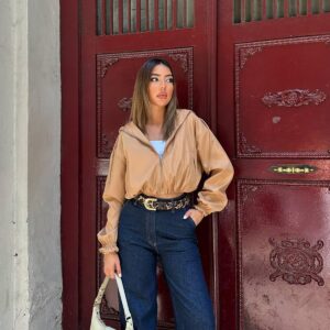 Short Zipper Bomber Jacket - Mink - Brand: Elisa - Women & Kids, Baby Clothes Wholesale - TheBS Women