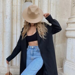 Elegant Single-Breasted Coat With Checkered Pattern - Brand: EYYO ATELIER - Women & Kids, Baby Clothes Wholesale - TheBS Women