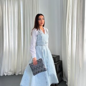 Midi Length Strap Denim Dress - Brand: Elisa - Women & Kids, Baby Clothes Wholesale - TheBS Women