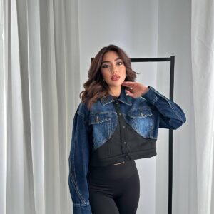 Denim Scuba Garnish Jacket - Black - Brand: Elisa - Women & Kids, Baby Clothes Wholesale - TheBS Women