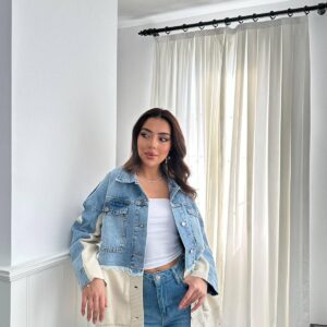 Denim Jacket With Knitwear - Blue - Brand: Elisa - Women & Kids, Baby Clothes Wholesale - TheBS Women