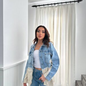 Denim Jacket With Knitwear - Blue - Brand: Elisa - Women & Kids, Baby Clothes Wholesale - TheBS Women