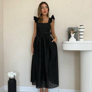 ElegantPolka Dot A-Line Dress - Brand: Elisa - Women & Kids, Baby Clothes Wholesale - TheBS Women