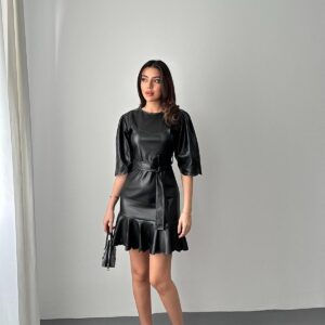 Leather Mini Dress - Brand: Elisa - Women & Kids, Baby Clothes Wholesale - TheBS Women