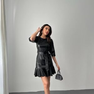 Leather Mini Dress - Brand: Elisa - Women & Kids, Baby Clothes Wholesale - TheBS Women