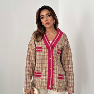 Front Ribbed Plaid Jacket - Brand: Elisa - Women & Kids, Baby Clothes Wholesale - TheBS Women