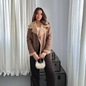 Fur Jacket With Epaulettes - Tan - Brand: Elisa - Women & Kids, Baby Clothes Wholesale - TheBS Women