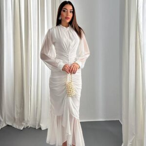 Gathered Front Chiffon Dress - Brand: Elisa - Women & Kids, Baby Clothes Wholesale - TheBS Women