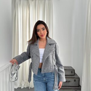 Eyelet Cachet Coat - Gray - Brand: Elisa - Women & Kids, Baby Clothes Wholesale - TheBS Women