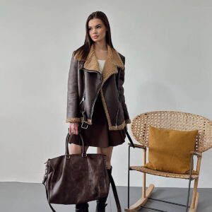 Fur Jacket With Epaulettes - Brand: Elisa - Women & Kids, Baby Clothes Wholesale - TheBS Women