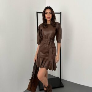 Leather Mini Dress - Brand: Elisa - Women & Kids, Baby Clothes Wholesale - TheBS Women