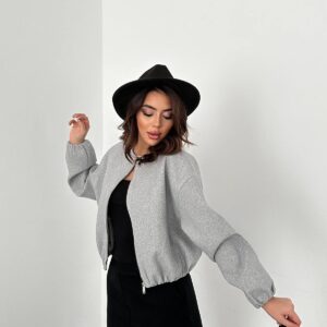 Short Front Zipper Bomber Jacket - Brand: Elisa - Women & Kids, Baby Clothes Wholesale - TheBS Women