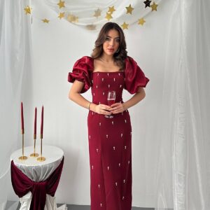 Embroidered Sleeve Garnish Dress - Brand: Elisa - Women & Kids, Baby Clothes Wholesale - TheBS Women