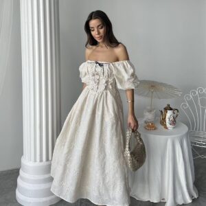 WholesaleLace Detailed Embroidered Dress - Brand: Elisa - Women & Kids, Baby Clothes Wholesale - TheBS Women