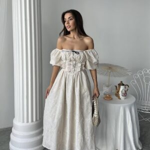 WholesaleLace Detailed Embroidered Dress - Brand: Elisa - Women & Kids, Baby Clothes Wholesale - TheBS Women