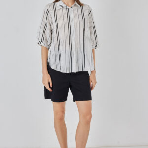 White Striped Buttoned Polo Neck Casual & Formal Shirt - Brand: Bigdart - Women & Kids, Baby Clothes Wholesale - TheBS Women