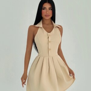 Buttoned Front Mini Dress - Brand: EYYO ATELIER - Women & Kids, Baby Clothes Wholesale - TheBS Women